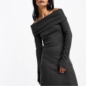 Grey Asos off shoulder Bardot Top